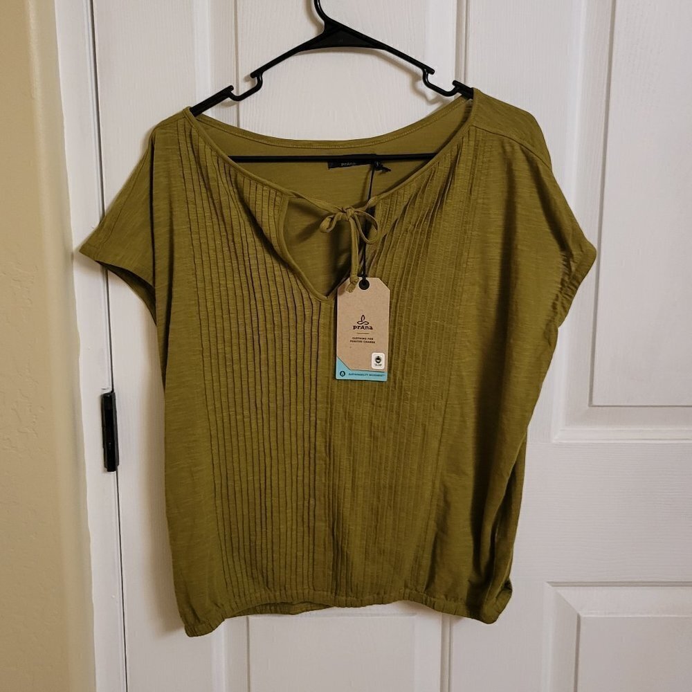 Prana Women's Ocupas Popover Top Color: Sweet Grass Size Small NWT - Picture 4 of 13